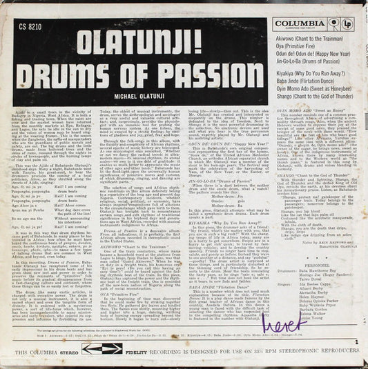 Olatunji!* : Drums Of Passion (LP, Album, RE)