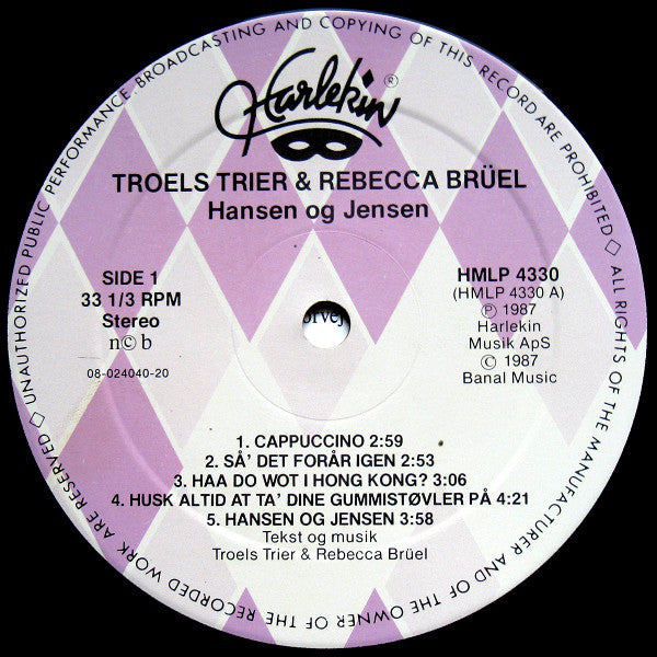 Troels Trier & Rebecca Brüel : Hansen & Jensen (LP, Album)