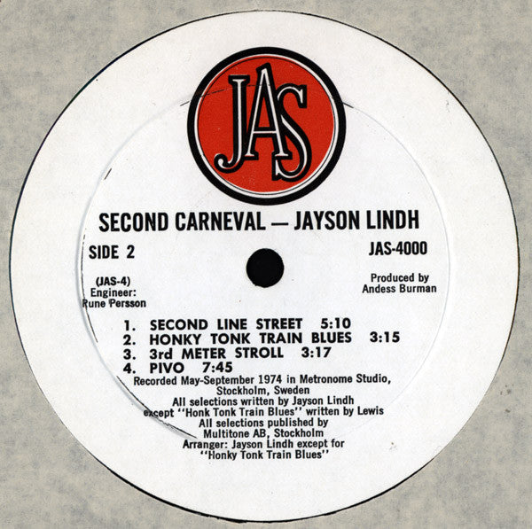 Jayson Lindh* : Second Carneval (LP, Album)