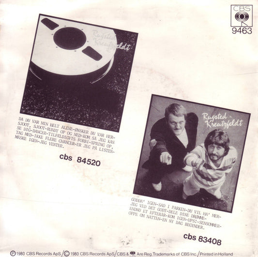 Rugsted/Kreutzfeldt : Rundt Op Og Ned / Da Du Var Min Helt Alene (7", Single)