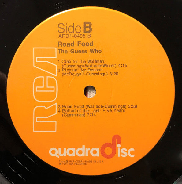 The Guess Who : Road Food (LP, Album, Quad)