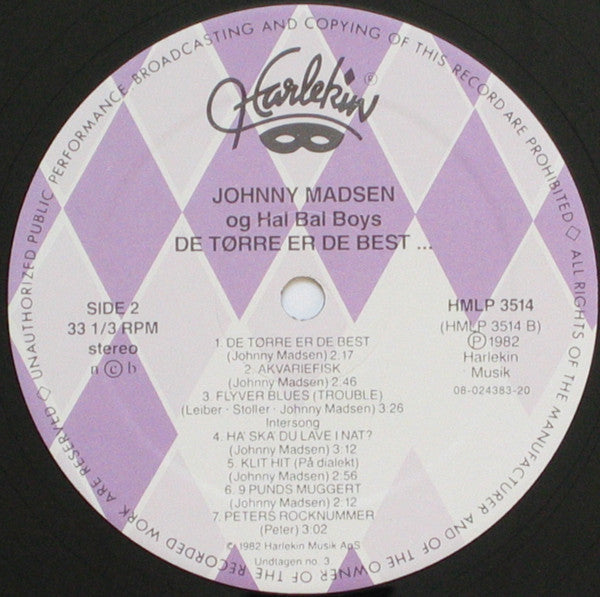 Johnny Madsen : De Tørre Er De Best ... (LP, Album, RE)
