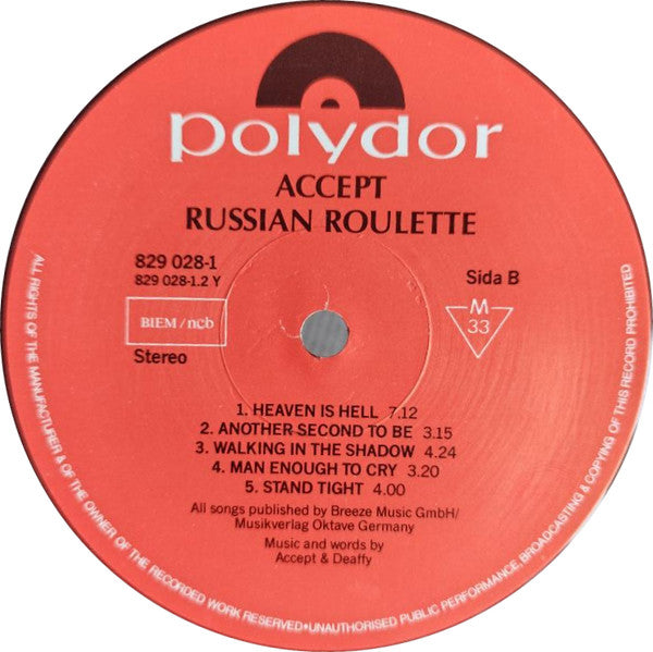 Accept : Russian Roulette (LP, Album)