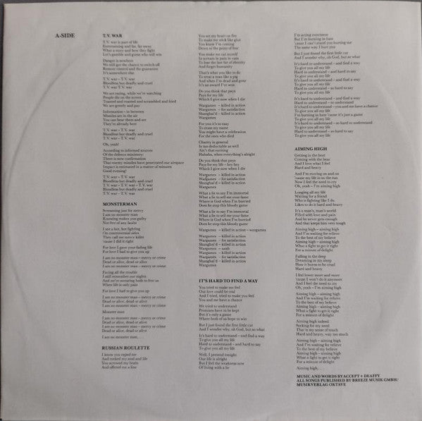 Accept : Russian Roulette (LP, Album)