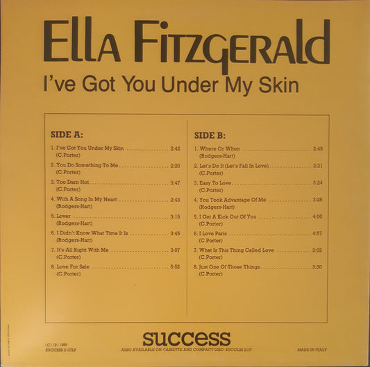 Ella Fitzgerald - I've Got You Under My Skin (LP) (Very Good Plus (VG+)) - Skanderborg Vinyl