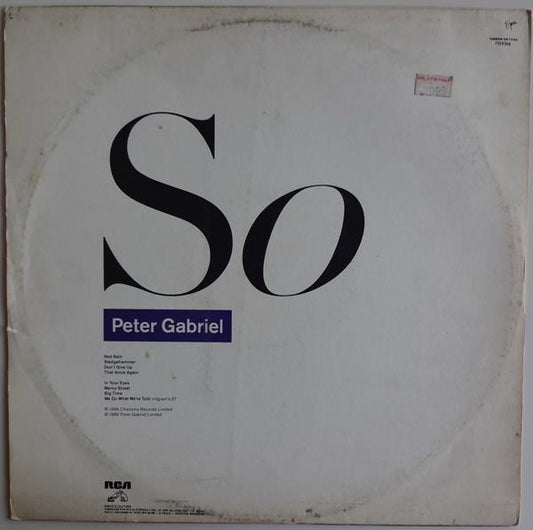 Peter Gabriel : So (LP, Album)