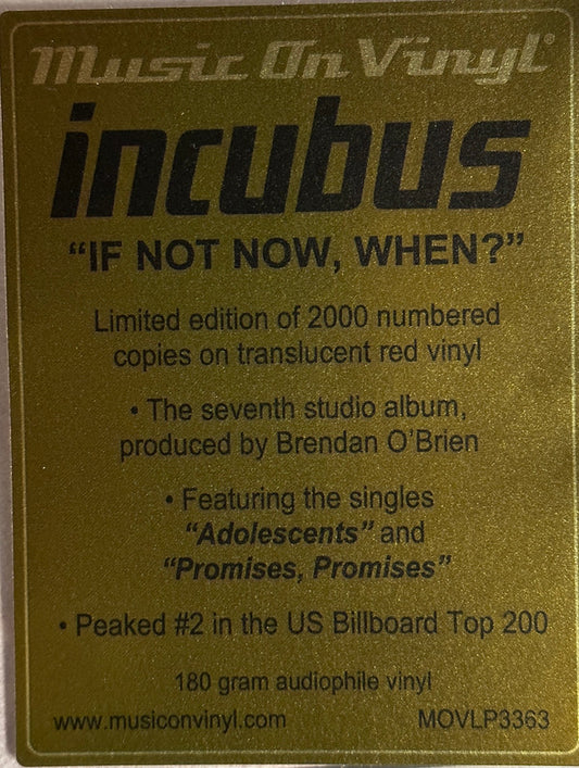 Incubus (2) : If Not Now, When? (2xLP, Album, Ltd, Num, RE, Red)