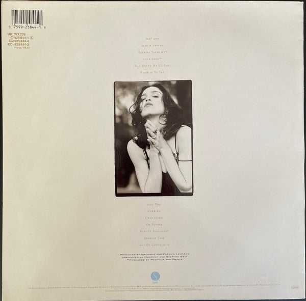 Madonna : Like A Prayer (LP, Album, Tel)