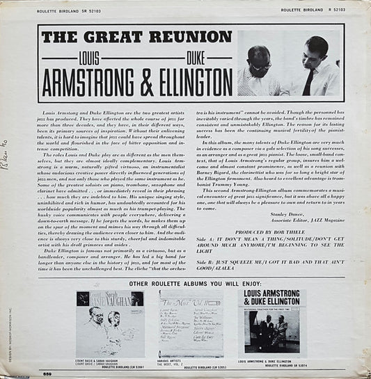 Louis Armstrong & Duke Ellington : The Great Reunion (LP, RP, Ora)