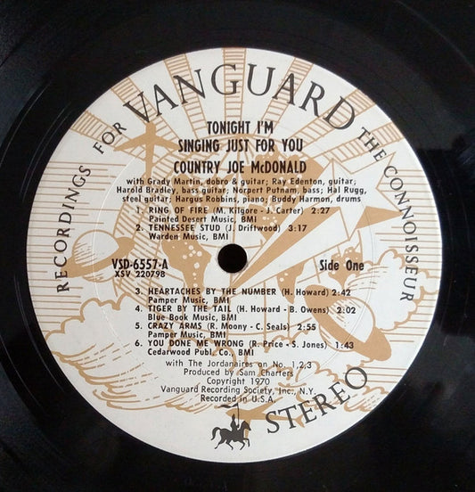 Country Joe McDonald : Tonight I'm Singing Just For You (LP, Album, Pi)