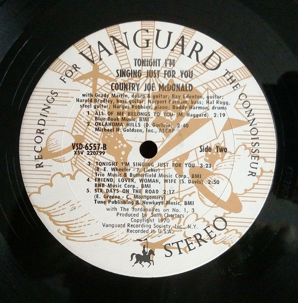 Country Joe McDonald : Tonight I'm Singing Just For You (LP, Album, Pi)