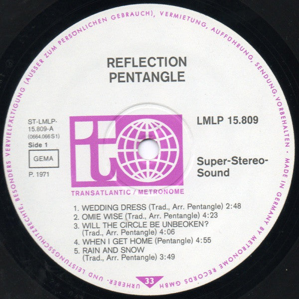 Pentangle : Reflection (LP, Album, Gat)