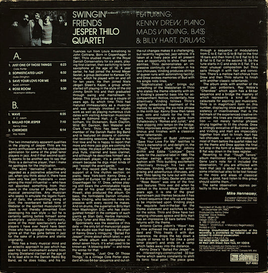 Jesper Thilo Quartet : Swingin' Friends (LP, RE)