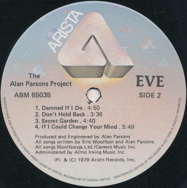 The Alan Parsons Project : Eve (LP, Album, RE)