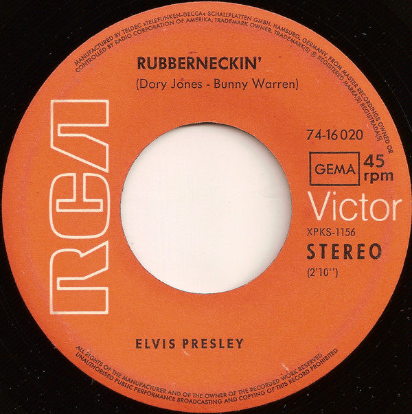 Elvis Presley - Don't Cry Daddy (7") (Very Good Plus (VG+)) - Skanderborg Vinyl
