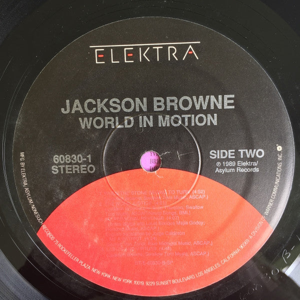 Jackson Browne : World In Motion (LP, Album, SP )