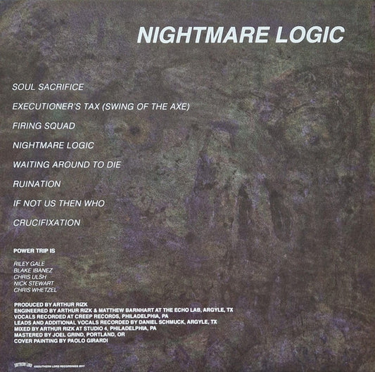 Power Trip (3) : Nightmare Logic (LP, Album, RP)
