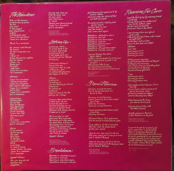 Donna Summer : The Wanderer (LP, Album)