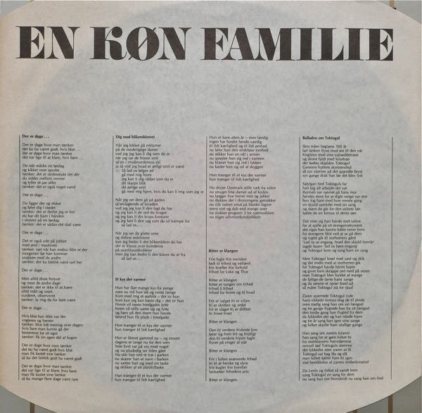 Bjarne Jes Hansen - En Køn Familie (LP) (Very Good Plus (VG+)) - Skanderborg Vinyl