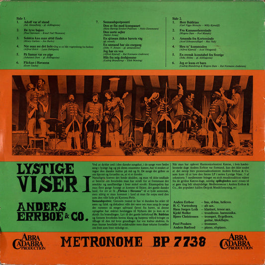 Anders Errboe & Co. : Lystige Viser I (LP, Album, RE, Non)