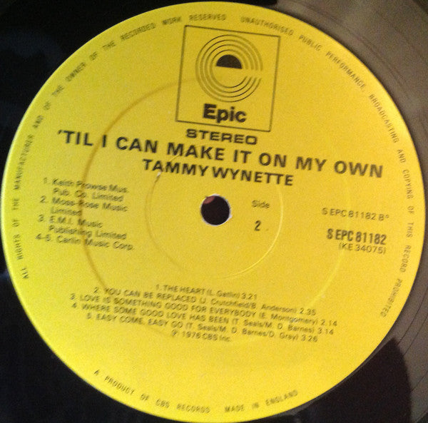 Tammy Wynette : 'Til I Can Make It On My Own (LP, Album)