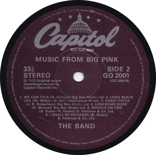 The Band : Music From Big Pink (LP, Album, RE)