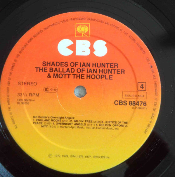 Ian Hunter : Shades Of Ian Hunter (The Ballad Of Ian Hunter & Mott The Hoople) (2xLP, Comp)