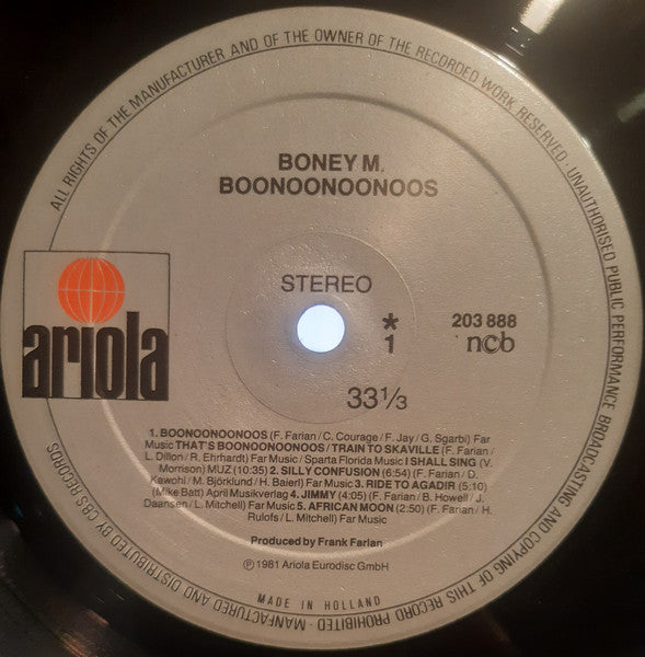 Boney M. : Boonoonoonoos (LP, Album, Hal)