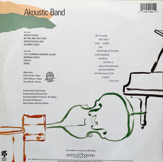 Chick Corea Akoustic Band : Chick Corea Akoustic Band (LP, Album)