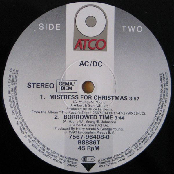 AC/DC : Moneytalks (12", Single)