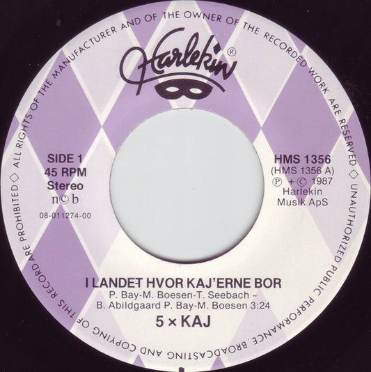 5 x Kaj - I Landet Hvor Kaj'erne Bor / En Dreng Og Hans Hund (7") (Very Good Plus (VG+)) - Skanderborg Vinyl