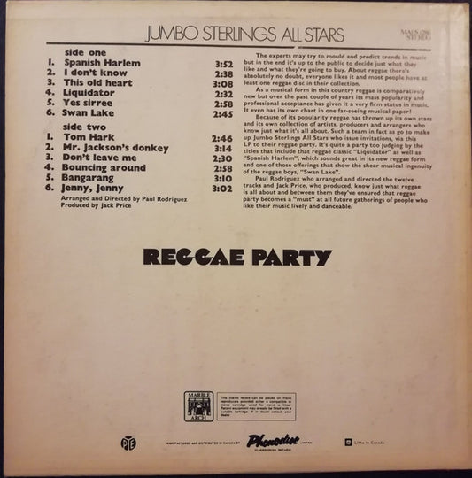 Jumbo Sterlings All Stars : Reggae Party (LP, Album)