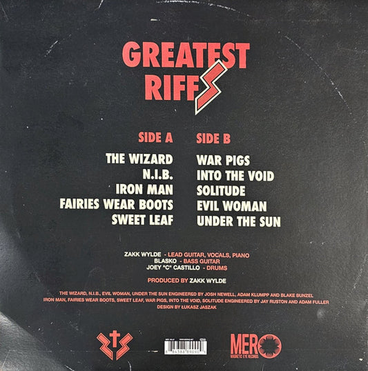 Zakk Sabbath : Greatest Riffs (LP, Comp)