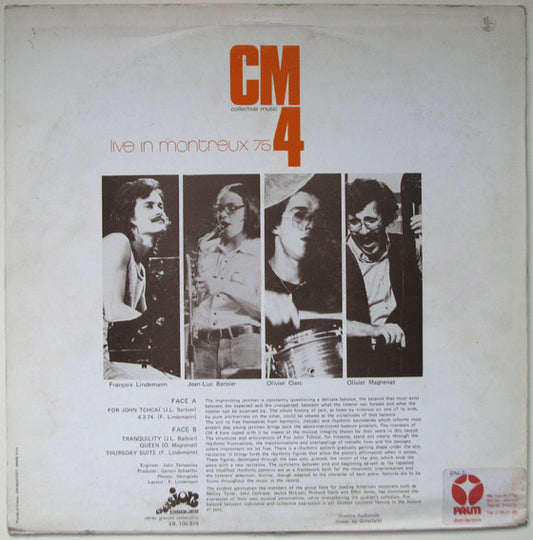CM4, François Lindemann / Jean-Luc Barbier / Olivier Magnenat / Olivier Clerc : Live In Montreux 75 (LP, Album)