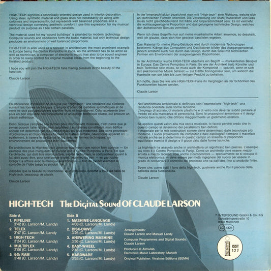 Claude Larson - High-Tech - The Digital Sound Of Claude Larson (LP) (Very Good Plus (VG+)) - Skanderborg Vinyl