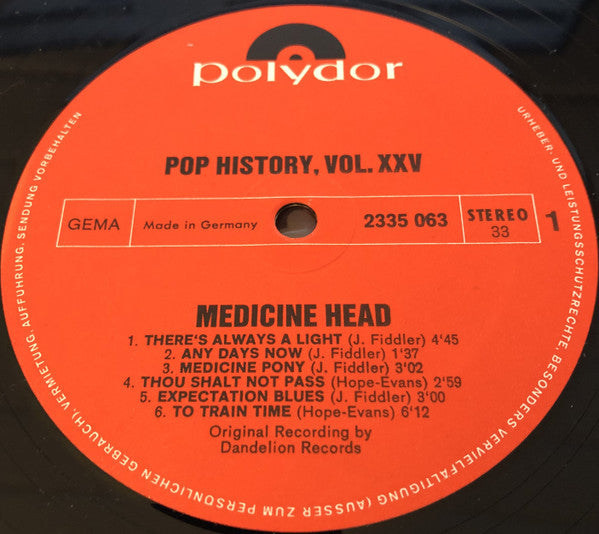 Medicine Head (2) : Pop History Vol 25 (2xLP, Comp)
