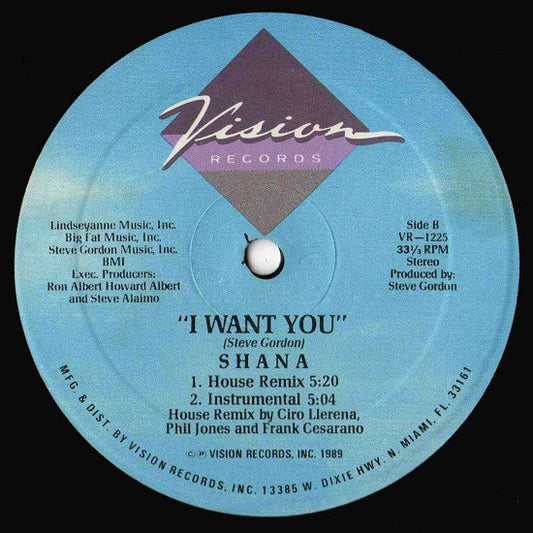 Shana : I Want You (12")
