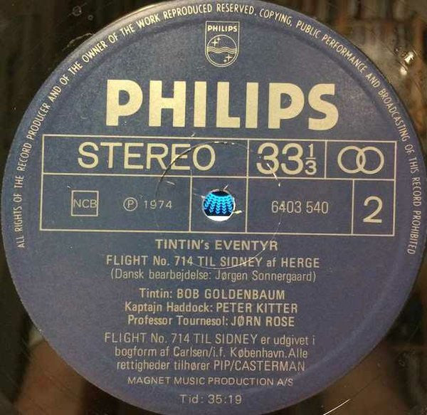 Hergé : Tintin Flight No. 714 Til Sydney (LP, Album)