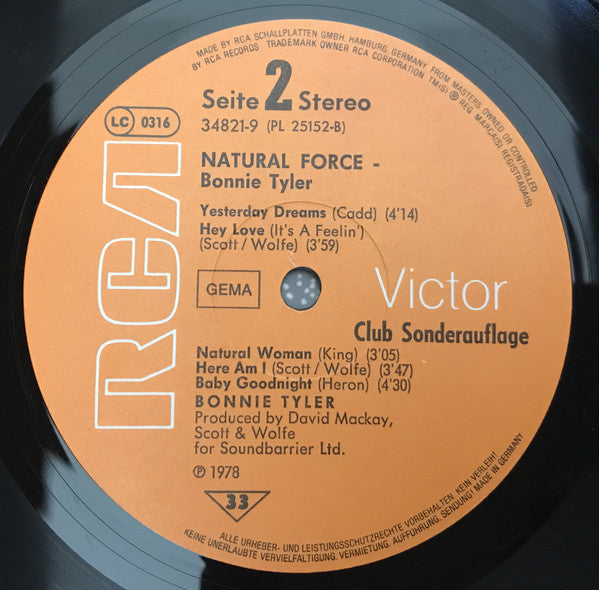 Bonnie Tyler : Natural Force (LP, Album, Club)