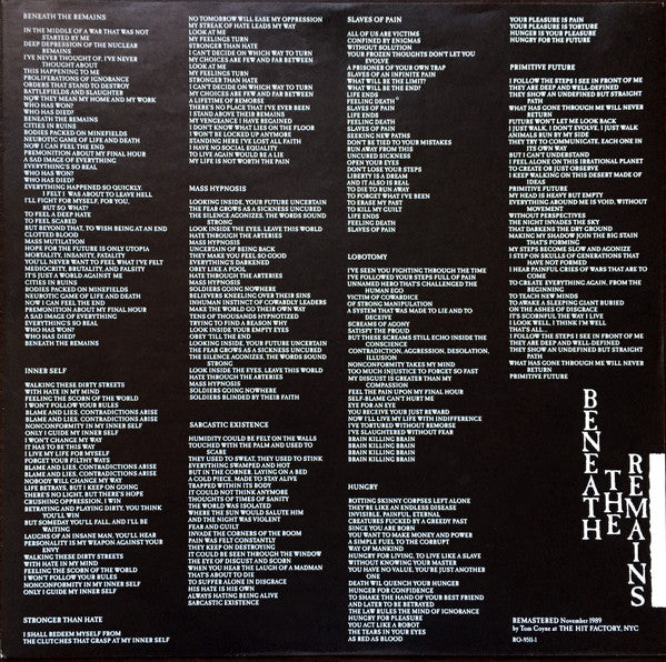 Sepultura : Beneath The Remains (LP, Album, Ltd, RM, Pos)