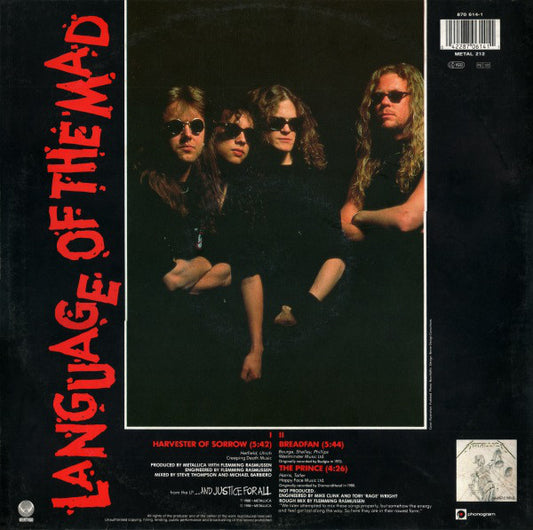 Metallica : Harvester Of Sorrow (12", EP)