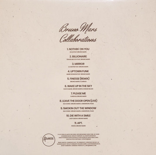 Bruno Mars : Collaborations (LP, Album, RSD, Comp)