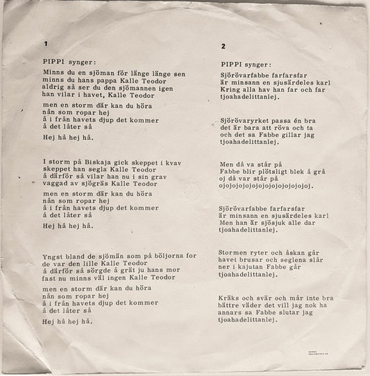 Inger Nilsson : Kalle Teodor (7", Single)