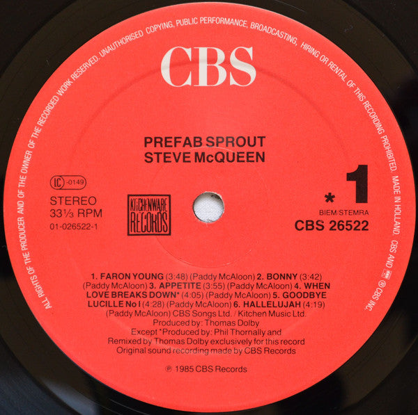 Prefab Sprout : Steve McQueen (LP, Album)