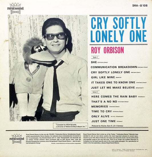 Roy Orbison : Cry Softly Lonely One (LP, Album)