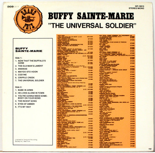 Buffy Sainte-Marie - The Universal Soldier (LP) (Very Good (VG)) - Skanderborg Vinyl
