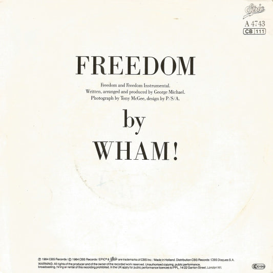 Wham! : Freedom (7", Single)
