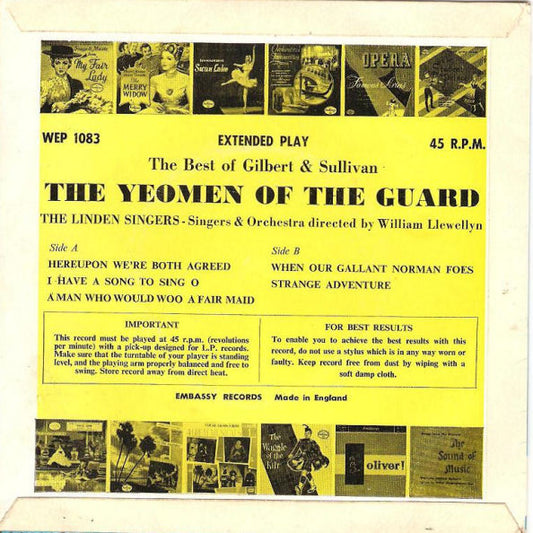 The Linden Singers : The Best Of Gilbert And Sullivan, The Yeomen Of The Guard (7", EP)