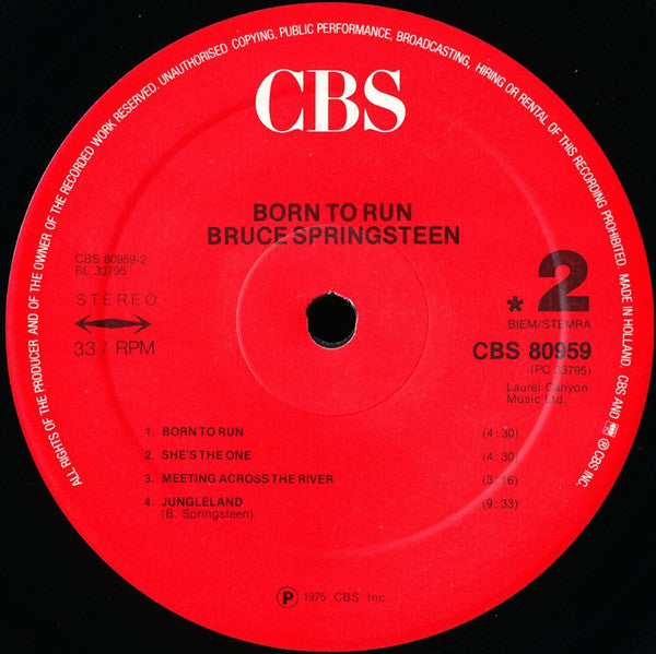 Bruce Springsteen - Born To Run (LP) (Very Good Plus (VG+)) - Skanderborg Vinyl