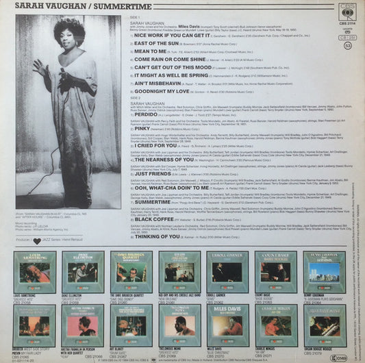 Sarah Vaughan : Summertime (LP, Comp, Mono)